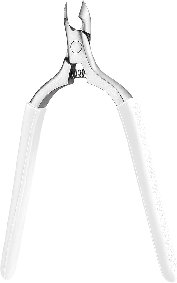 Stainless Steel Cuticle Nippers Trimmer, White-1 PACK