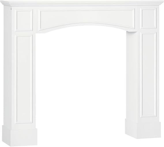 HOMCOM Modern Fireplace Mantel for Interior Width 29" White