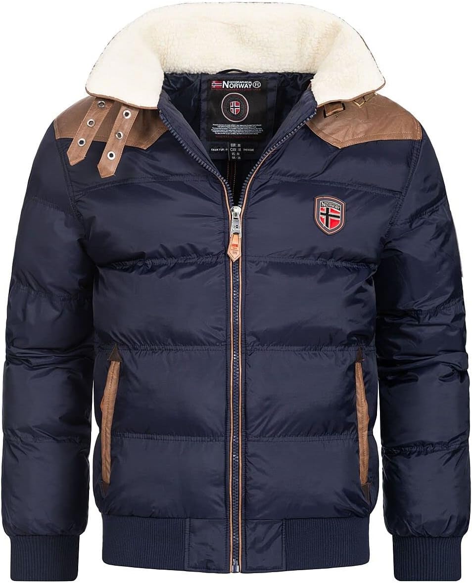 Geographical Norway Abraham Mens Winter Jacket Quilted Jacket Quilted Size S-XXL - Navy, XL