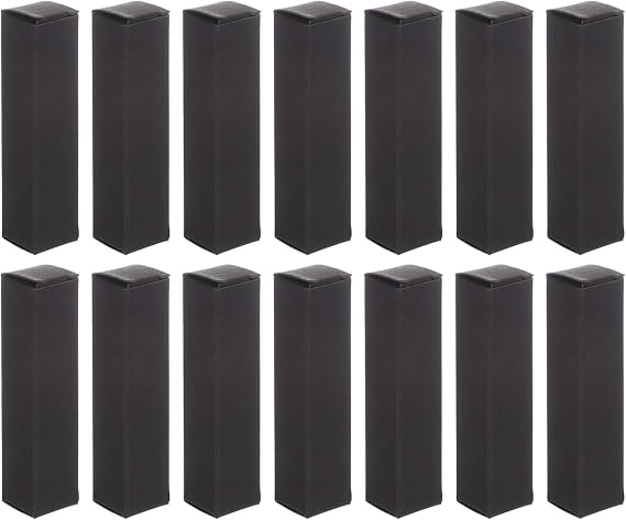 RCFINE 50Pcs Lipgloss Box Empty Paper Boxes DIY Makeup Organzier Packing Box for Lip Gloss Lipstick (2 x 7.1cm,Black)