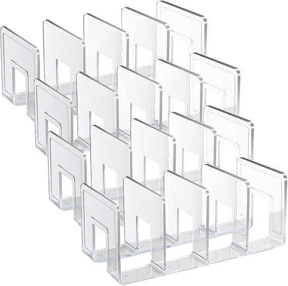 4 Pack Clear Acrylic File Organizer, Purse Organizer, File Sorter Desktop File Folder Organizer for Book, Envelopes, Mail, Document, Notebook, Office Supplies, Handbag