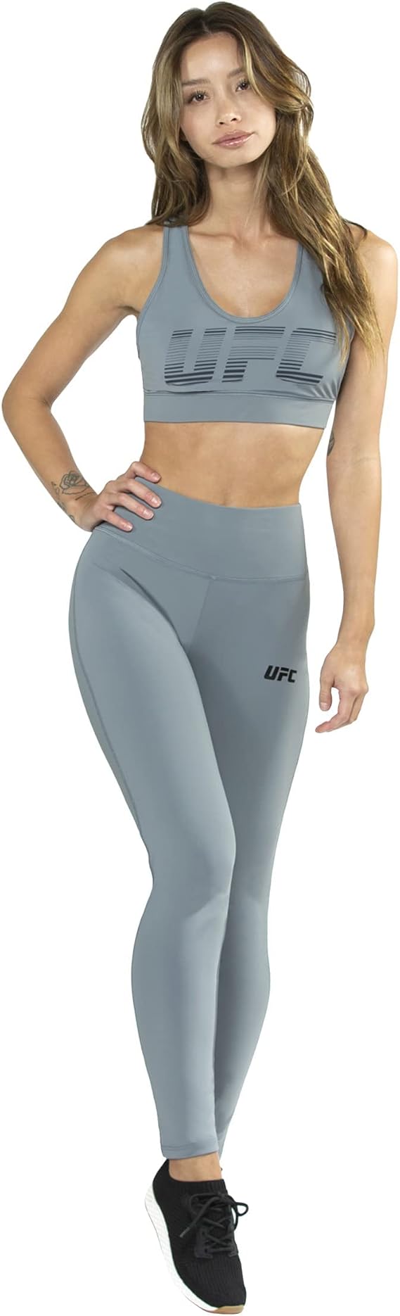 UFC Essential Womens Leggings Ideal for Workout, Leisure, Regular Wear 4-Way Stretch Blended Polyester