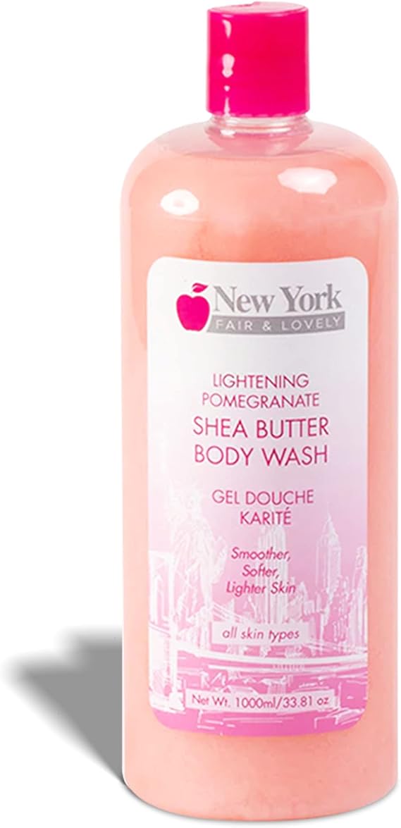 New York Fair & Lovely Skin Brightening Body Wash | 1000ml / 33.8 Fl oz | Exfoliating Shower Gel | Face & Body Cleanser | Skin Brightening Shower GelFor Mand And Women | with Shea Butter and Apricot