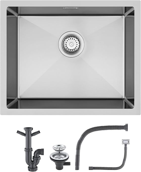 Kitchen Sink 304 Stainless Steel 50 x 40 cm with Overflow and Siphon