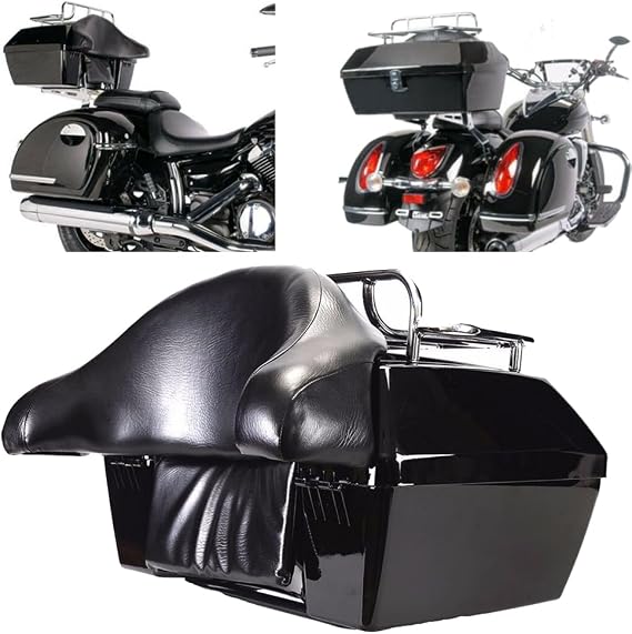 Motorcycle Trunk Tour Pack Luggage GNT56214680 Assembly Compatible with Harley Compatible with Honda Compatible with Yamaha Compatible with Suzuki Compatible with Cruiser, Onesize, Black