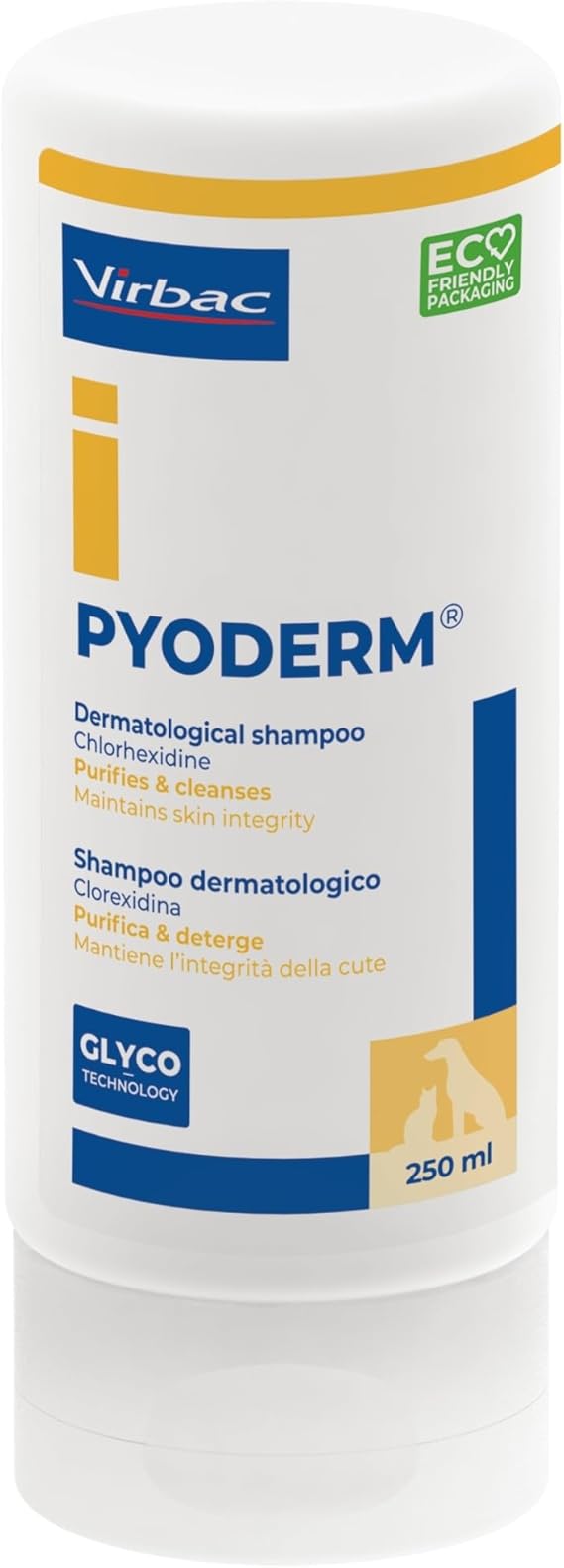 Virbac Pyoderm Cat & Dog Shampoo | Antibacterial 3% Chlorhexidine | 250ml