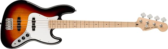 Squier by Fender Electric Bass Affinity Series ™ Jazz Bass ®, Maple Fingerboard, White Pickguard, 3-Color Sunburst with Soft Case