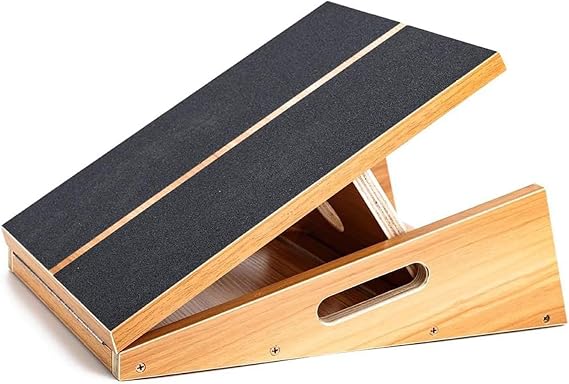 StrongTek Wooden Slant Board, Adjustable Incline, Side Handles, Non-Slip | Standard and XL Sizes, Full or Partial Non-Slip Surfaces, Side Carry Handle, Calf and Ankle Stretching, Squats and Rehab