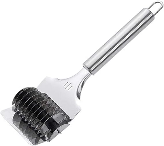 Pasta Noodle Cutter,High Grade Stainless Steel Pasta Spaghetti Maker Noodle Lattice Roller,Dough Cutter Mincer Kitchen Cooking Tools