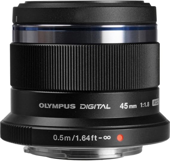 OM SYSTEM Olympus M.Zuiko Digital 45mm F1.8 Black for Micro Four Thirds System Camera, Compact Design, Beautiful Bokeh, Bright