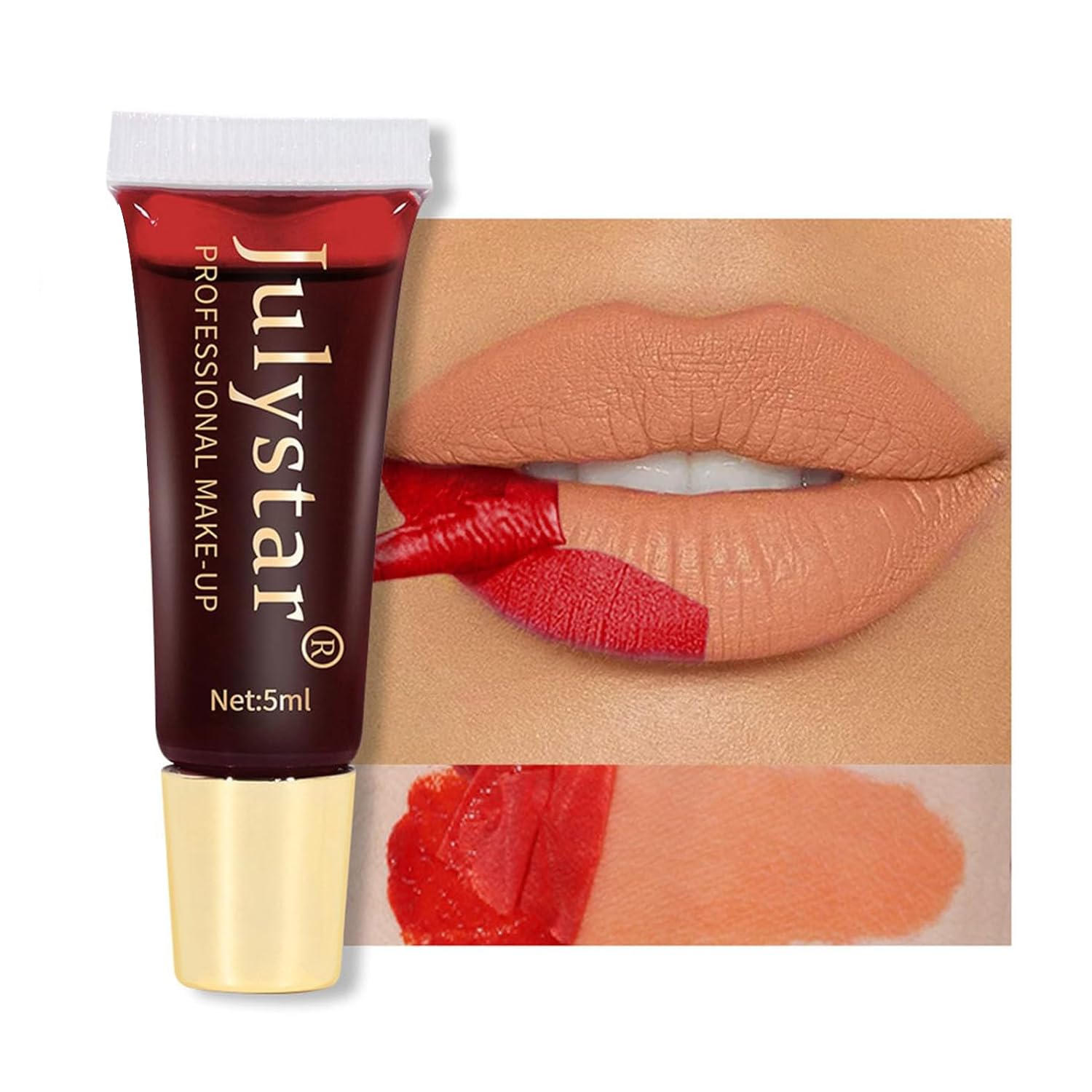Lip Stain Peel Off Lip Tattoo Peel & Reveal Waterproof Lipgloss Lip Tint 6 Colors Peel Off Lip Stain with Matte Finish,Tattoo Color Lip Gloss Lip Makeup for Women Lip Stain 01