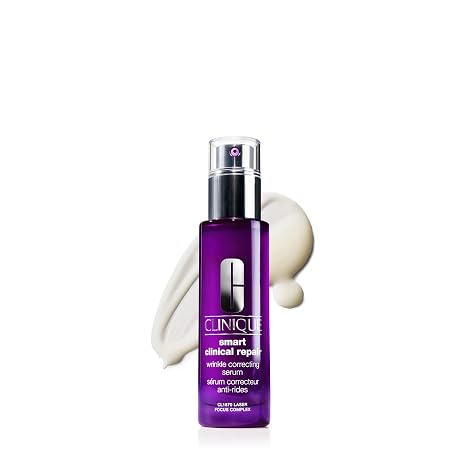 Clinique Smart Clinical Repair Wrinkle Correcting Anti Aging Face Serum With Hyaluronic Acid, Peptides + Advanced Retinoid Serum For All Skin Types | Hydrating