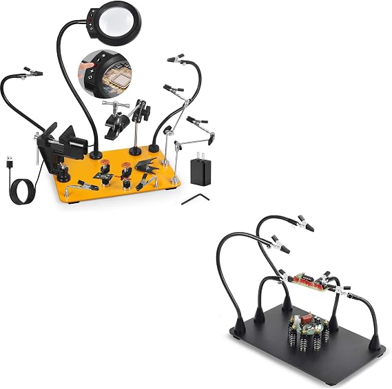 NOEVSBIG Helping Hands Soldering Station with 5X Magnifying Lamp