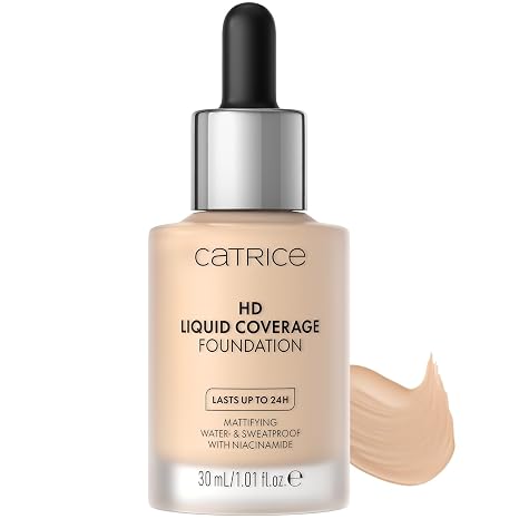 Catrice HD Liquid Coverage Foundation Make-Up No mask effect up to 24 hours hold ultra-light liquid texture velvety matte finish make-up vegan 30 ml