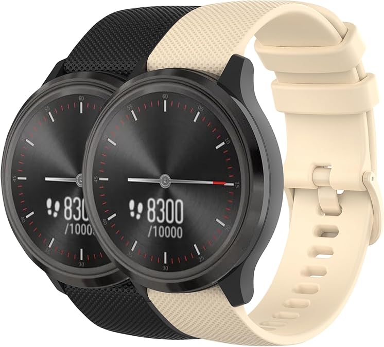 Nacorulu for Garmin Forerunner 55 Band, 20mm Replacement Bands for Galaxy Watch 5/5 Pro Galaxy Watch 4 Vivoactive 3 Vivoactive 5 Forerunner 245 (2Pack)