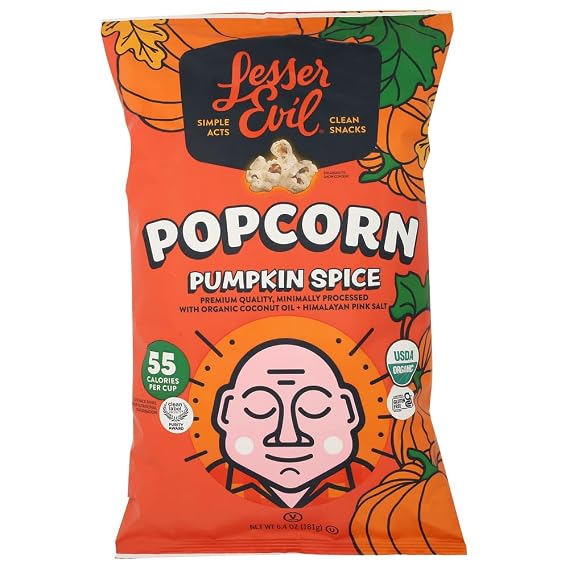 LESSEREVIL Organic Pumpkin Spice Popcorn, 6.4 OZ