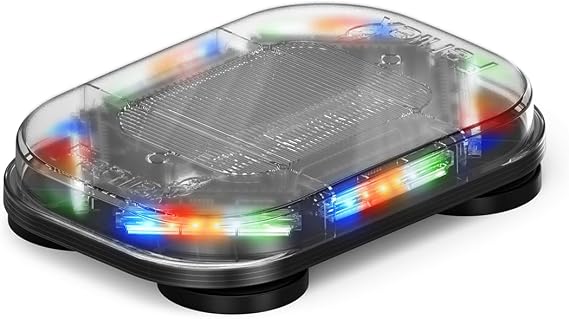 Feniex Quantum 12" Mini Lightbar | Single Color | Programmable Red-Blue-Amber-White-Green Modules | Magnet, Cig Plug | 162 LEDs, Super Bright 3 Watt LEDs, SAE Class 1