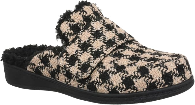 Vionic Womens Gemma Mule Slipper - Comfortable Spa House Slippers that Include Three-Zone Comfort with Orthotic Insole Arch Support, Soft House Shoes for Ladies