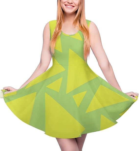Women's Dresses Triangular Grid Casual Dresses Cover Ups Tank Top Dress