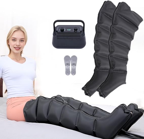 Electric Leg Air Compression Massager,Lipedema Legs Treatment Massager,6-Cavity Leg Massagers Pneumatic Wave Device Pressotherapy Boots Relax Instrument,Lymphedema Pump,Pressotherapy Boots