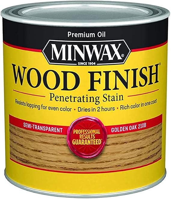 Minwax 22102 1/2 Pint Golden Oak Wood Finish Interior Wood Stain