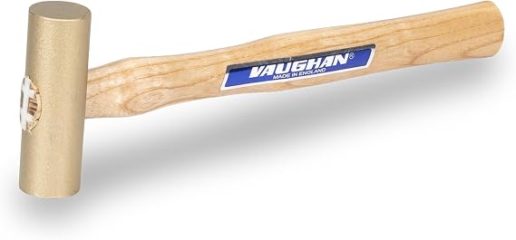 VAUGHAN Solid Brass Mallet, 3/4 Lb, Non Sparking Striking Tool