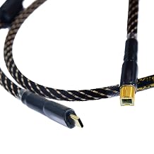 Arklove 1.5ft Type-C to Type-B Audio Data Cable, USB 2.0, Gold, Compatible with Android Phone, mac, iPad Pro, Xiaomi, Samsung, Air4, Amazon Fire Tablet