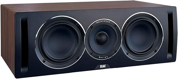 ELAC Uni-Fi Reference 3-Way 5-1/4" Center Channel Speaker - Walnut with Black Front Baffle for Home Theater