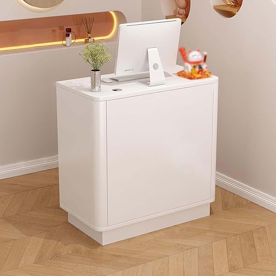 Generisch Reception Counters Small Cashier with Lockable Drawer Multi-Purpose Table for Reception Room Salon Shops Offices