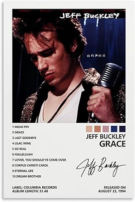 Jeff Buckley Poster Grace Album Cover Poster for Room Aesthetic Canvas Wall Art Bedroom Decor 16x24inch40x60cm