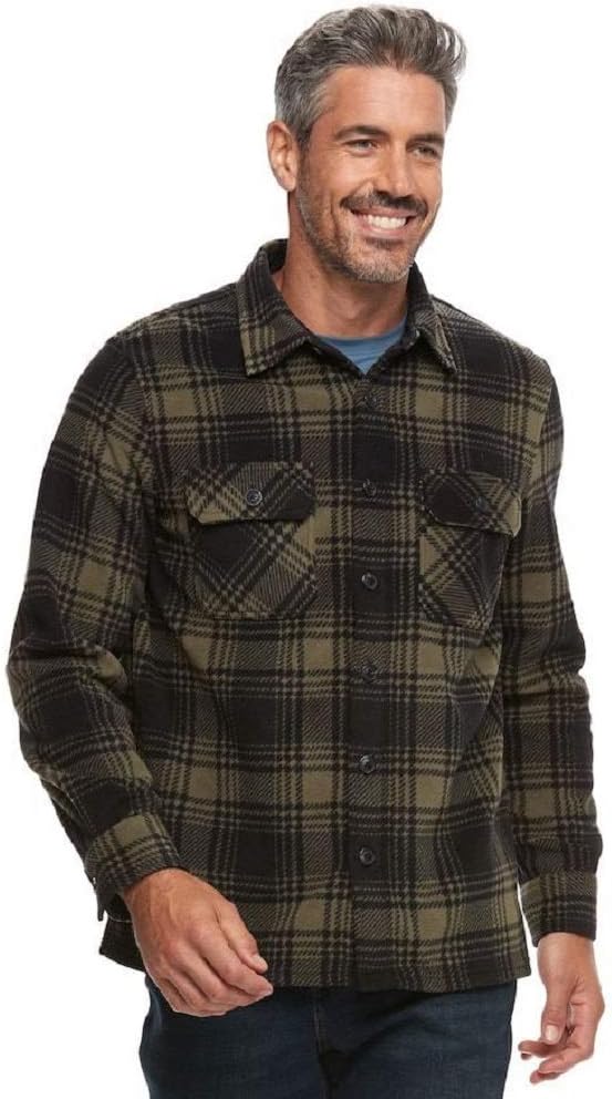 Croft & Barrow Arctic Fleece Shirt Jacket Mens Small