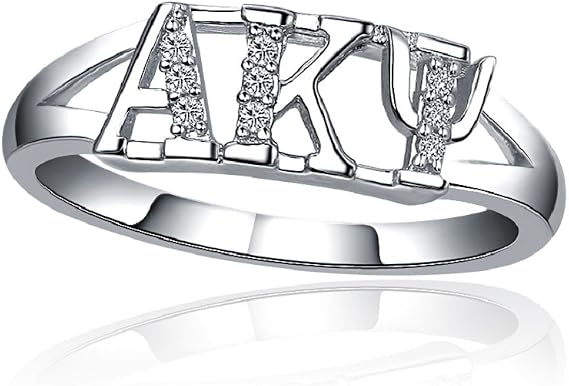 Alpha Kappa Psi Horizontal Silver Ring
