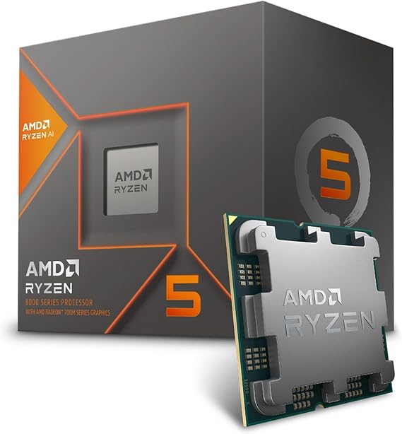 AMD Ryzensets 5 8600G processor (integrated Radeon Graphics,Ryzensets AI, 6 cores/12 threads, 65W TDP, AM5 Socket, Cache 22MB, up to 5,0Ghz max booth, with wraith stealth cooler)