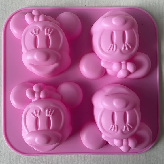 4 Cups Mouse Silicone Cake molds, Ice Mold, Candy Tray for Mousse Cake Decoration, Jelly, Icing, Candy, Chocolate and DIY Tools