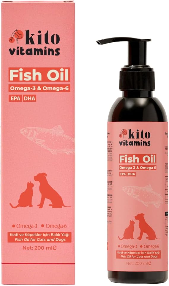 Chito Fish Oil 200 ml (Omega 3 & 6 Content Fish Oil for Cats and Dogs, Skin, Feather, Joint and Heart Health Promoting)