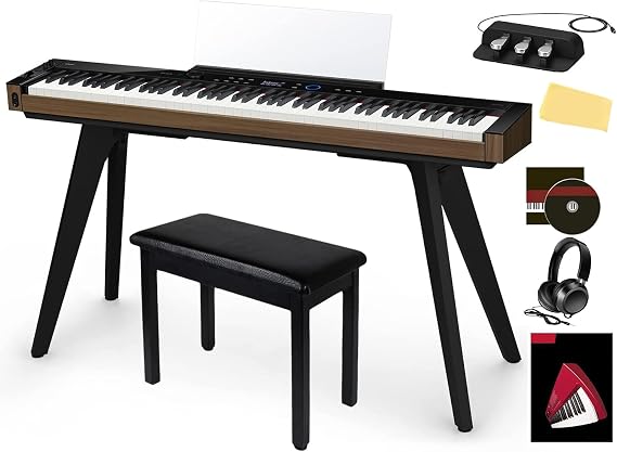 Casio Privia PX-S6000 Digital Piano - Black Bundle with CS-90P Stand, SP-34 Pedal, Bench, Headphones, Piano Book, Online Piano Lessons, Instructional DVD, and Austin Bazaar Polishing Cloth