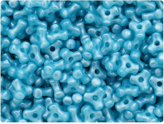 BeadTin Light Blue Pearl 11mm TriBead Plastic Beads (500pcs)