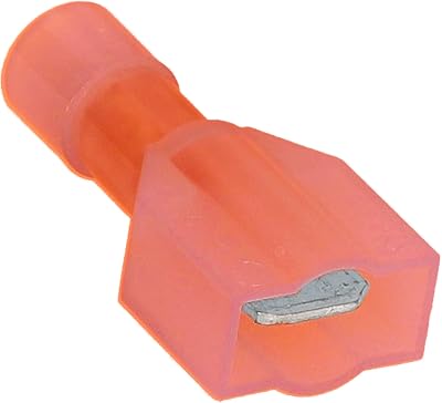 Install Bay RNMD250F Fully Insulated Nylon Male Connector 2218 Gauge .250, Red 100-Pack