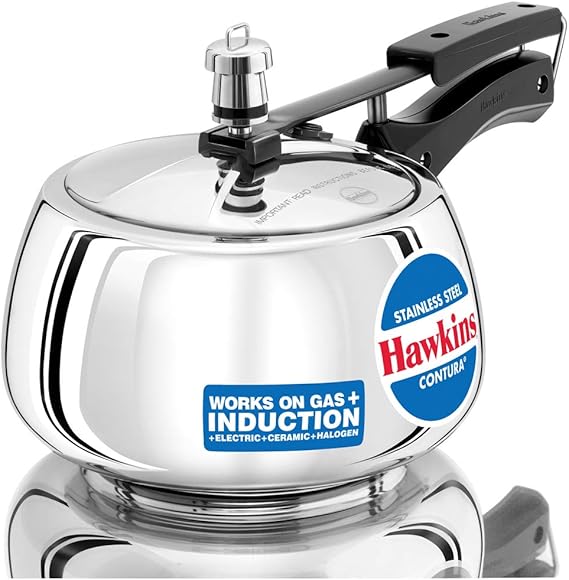 HAWKINS SSC30 Contura Stainless Steel Pressure Cooker, 3 Liter