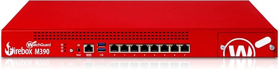 Watchguard Firebox M390 Enterprise-Grade Network Security Appliance with 1 Year Total Security Suite License - Advanced Firewall, VPN, Intrusion Prevention (WGM39000801)
