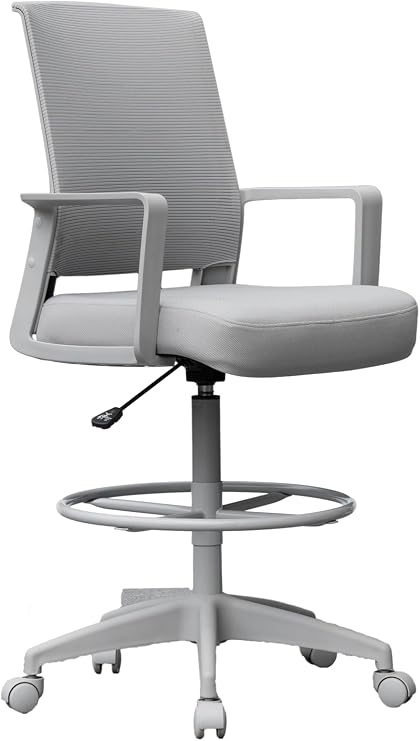 Boss Office Products All Gray Stool Drafting Chair