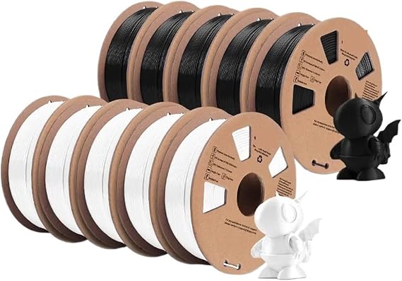 3D Printer Filament, 3D Printer PETG Filament, 1.75mm 10 Rolls 3D Printing Materials for 3D Printer&3D Pen(PETG 5BK5WT)