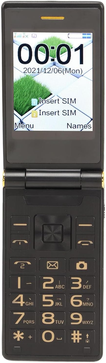 2G Unlocked Flip Cell Phone, 1.3MP Dual Card Dual Standby Dual Screen Display Senior Phone with 3.0 Inch Handwriting Touch Screen, Rear HD Camera Color Fading
