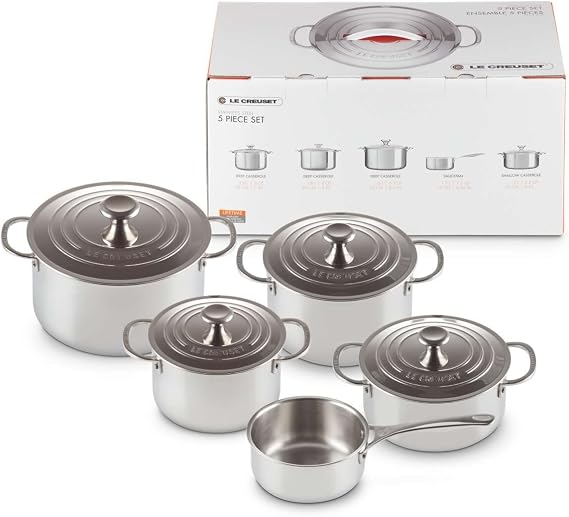 Le Creuset 96605300000000 5-Piece Pot Set Made of 3-Ply Plus Stainless Steel