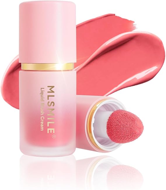 Liquid Blush for Cheeks, High-Pigment Liquid Blusher with Soft Dewy Finish, Long-Lasting & Blendable Cream Blush Tint, Up to 12h Wear Lightweight Moisturizing Matte Finish Liquid Blusher(01#)