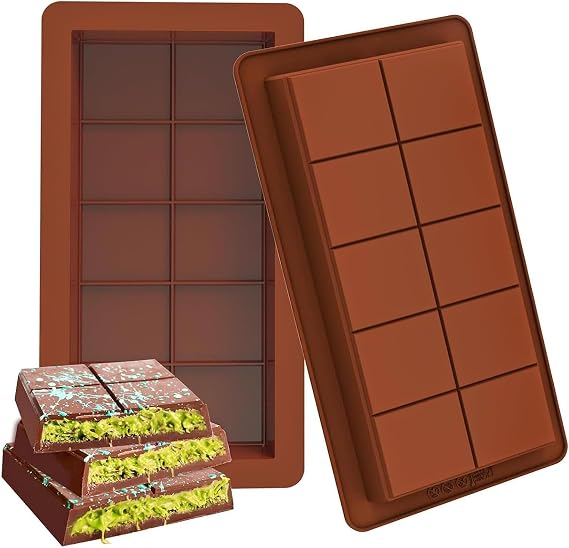Orret Home Dubai Çikolatası Kalıbı, Silikon Çikolata Kalıbı, Kadayıflı ve Çıtır Çikolatalar için Kolay Çıkarma Kalıp, Esnek ve Dayanıklı Mutfak Aksesuarı (2 Adet)
