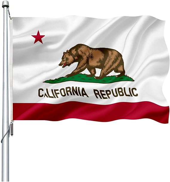 California Flag 2x3 Outdoor Double Sided- Heavy Duty California Republic Cali Bear Sate Flags Banner with 2 Brass Grommets 4 Rows Stitched