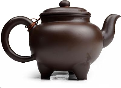 Teapot Chinese Gongfu Tea 20oz600ml Zisha Clay Classical Tripod Pot Zini for Loose Tea