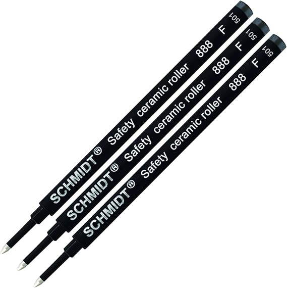 3 Pack - Schmidt 888 Black Fine Rollerball Refill