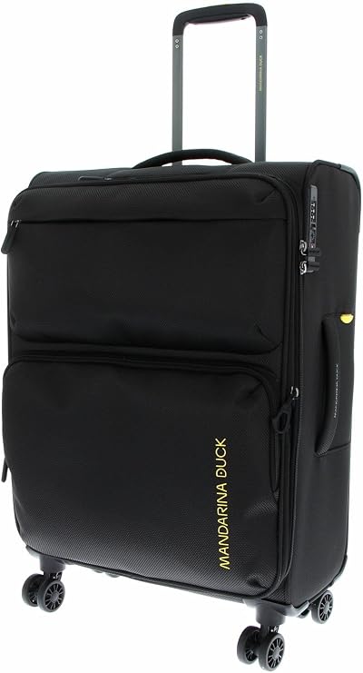 Mandarina Duck Trolley Zephyr Medium Exp OTV03 One Size, Black, 43 cm (length) x 25 cm (width) x 67 cm (height), Trolley medio espandibile in tessuto morbido